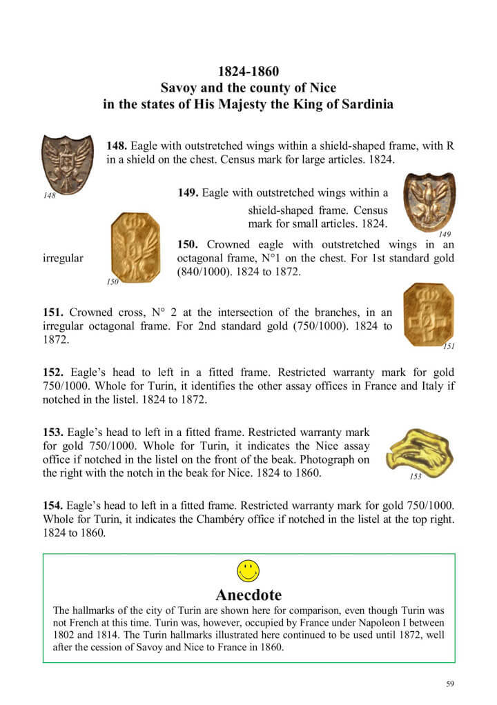 A page from the Index from the book French Precious Metal Hallmarks