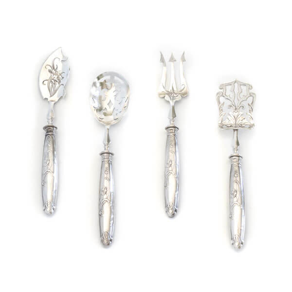 A set of silver serving pieces